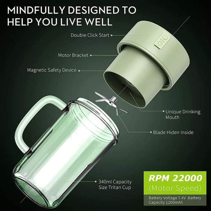 Portable Rechargeable Mini Juicer Blender